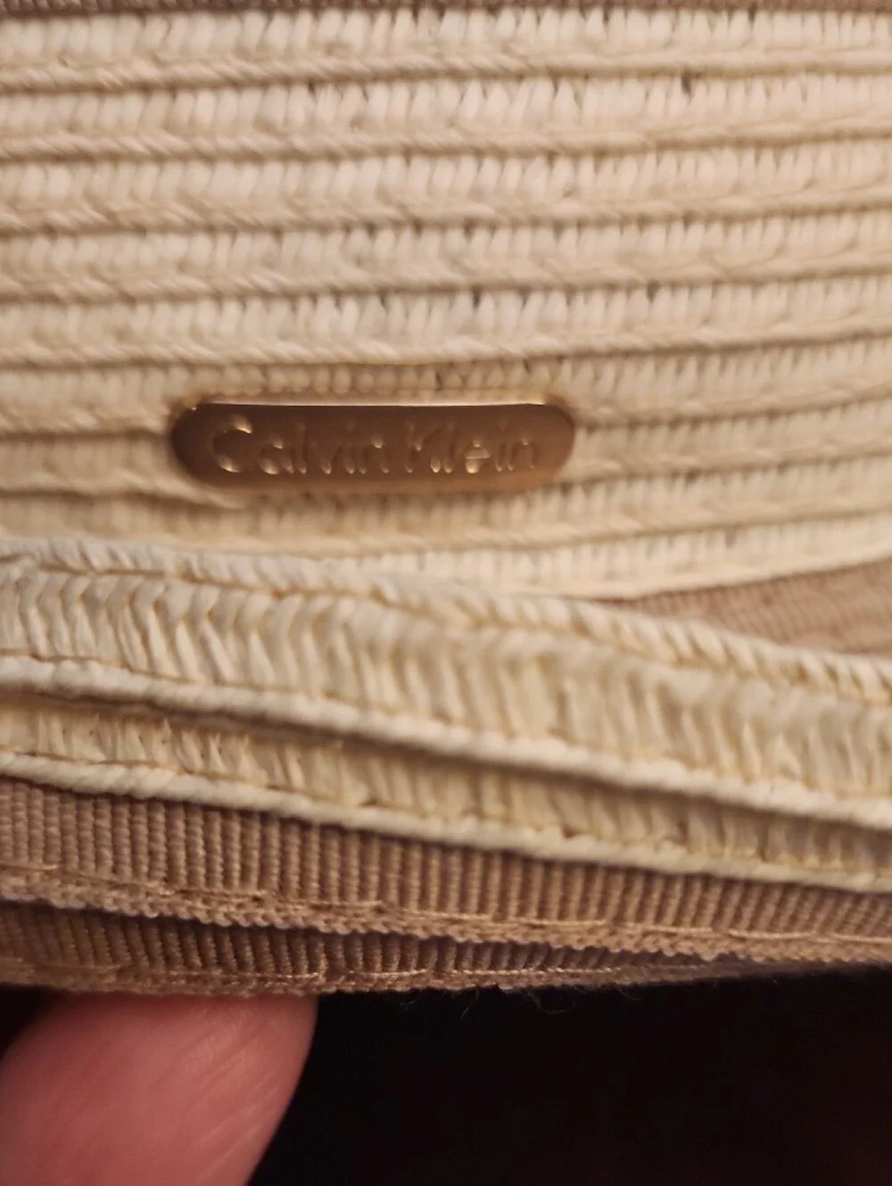 Calvin Klein Two-Tone Tan and Cream Fedora Hat